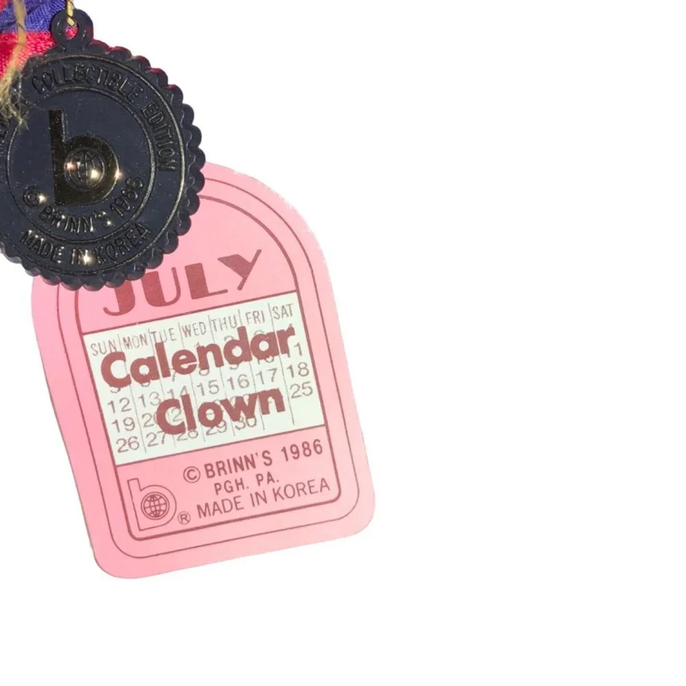 July Calendar Clown  Doll- Brinn's 1986 Uncle Sam's Birthday - Picture 8 of 10